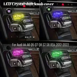 LED Crystal Shift Knob cover Luminous gear stick cap for Audi A4 B9 A6 Q5 Q7 Q8 S7 S8 RS4 2017-2022 upgrade interior tuning