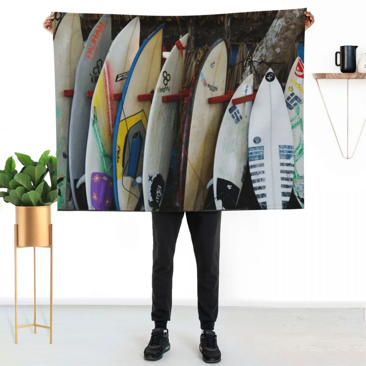 Surfboards Throw Blanket Vintage valentine gift ideas Decorative Beds Stuffeds Plaid on the sofa Custom Blankets