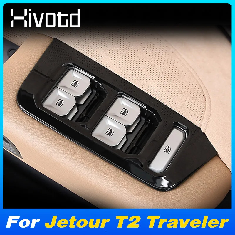 

Car Windows Lifter Panel Cover Trim Button Switch Stickers Decoration Interior Protector Accessories For Jetour T2 Traveler 2024