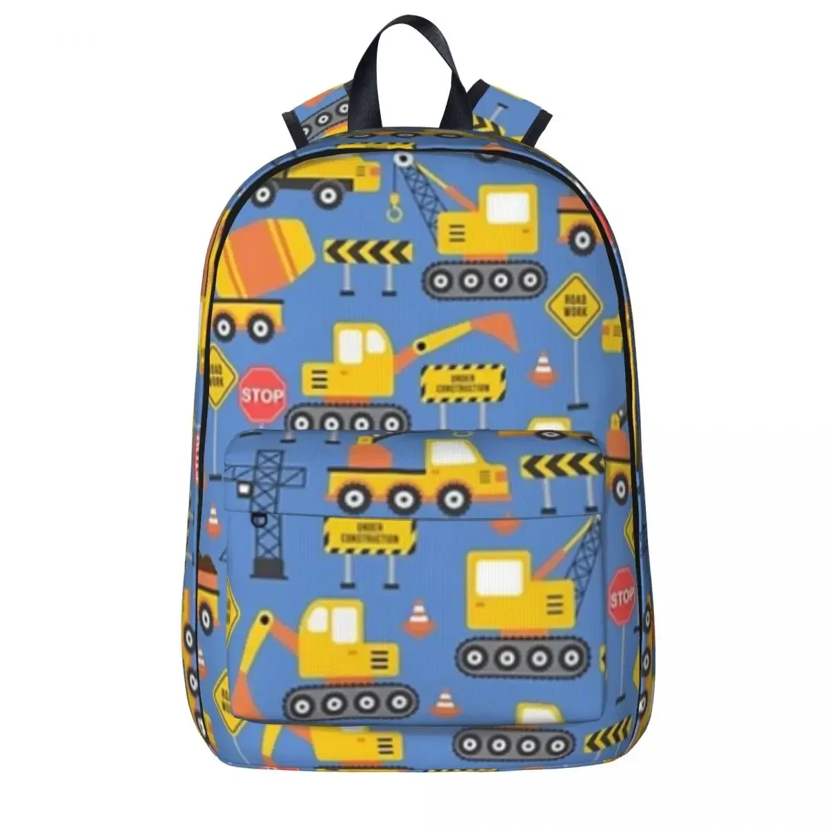 Road Work Under Construction Transportation Pattern Backpacks Boys Girls Bookbag Fashion Students School Bags Laptop Rucksack