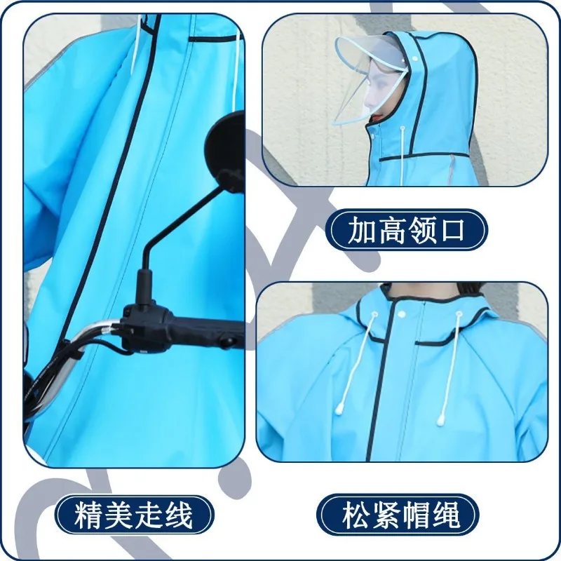 Fashion Waterproof Men Women Raincoat Zipper Hooded EVA Rain Poncho Outdoor Riding Hiking Fishing Camping Adults Long Rain Coat