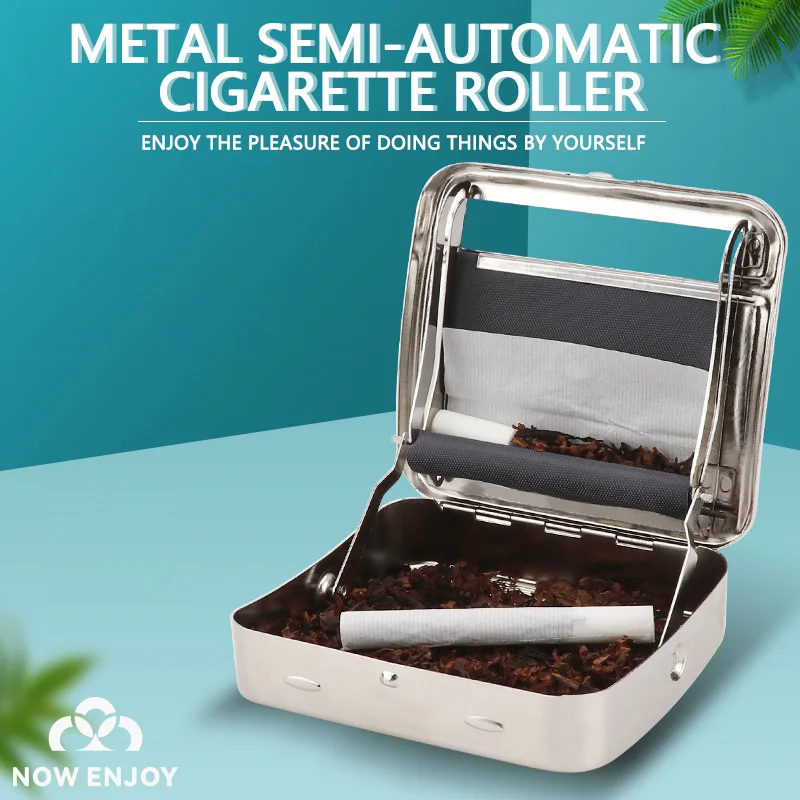 Portable Mini Metal Rolling Machine Tobacco Roller Maker 70mm 78mm 110mm Paper Hand Roll Box Store Cigarette Case Smoking Tool