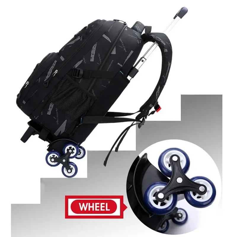 Elementary Trolley Backpack Senior High School Rolling Carry-on Luggage Book Bag with Wheels Bagpack for Teens Bolsa Masculina