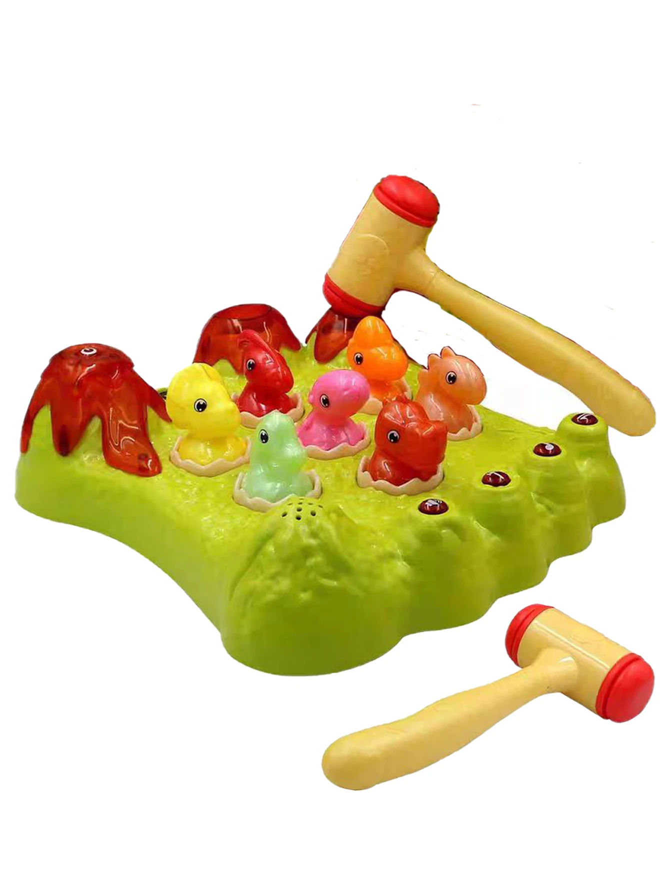 Funny Cartoon Dinosaur Hammer Toy Set Interactive Plastic Electric Portable Developmental，Halloween and Christmas gifts