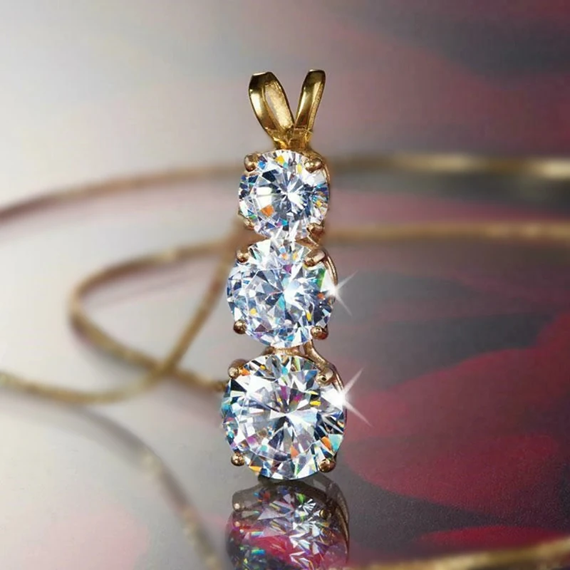 Huitan 2023 Cubic Zirconia Pendant Necklace for Women Simple Design Fashion Versatile Female Wedding Accessories Luxury Jewelry