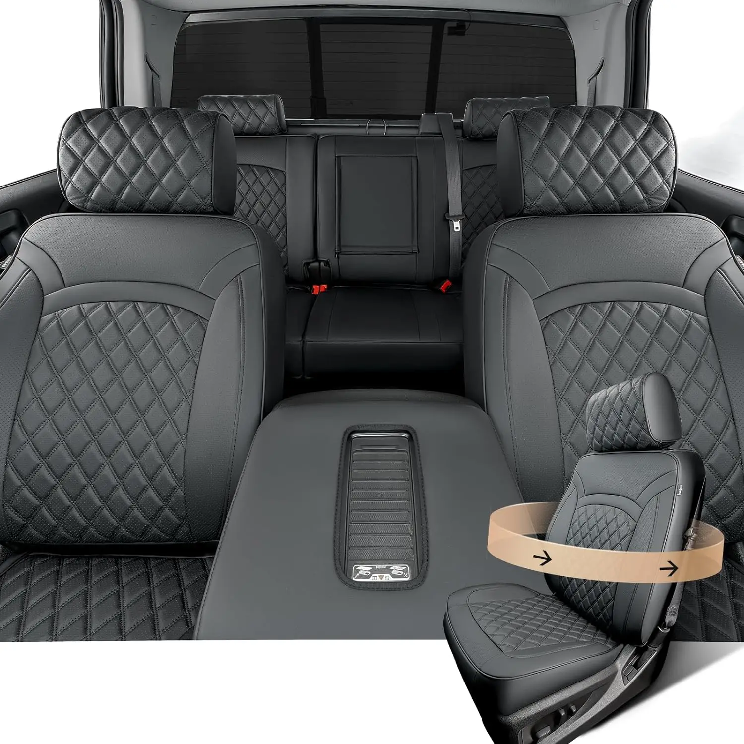 

Чехлы на сиденья для грузовиков Chevrolet и GMC 2014-2018 годов выпуска, полное покрытие, черные, аксессуары для салона