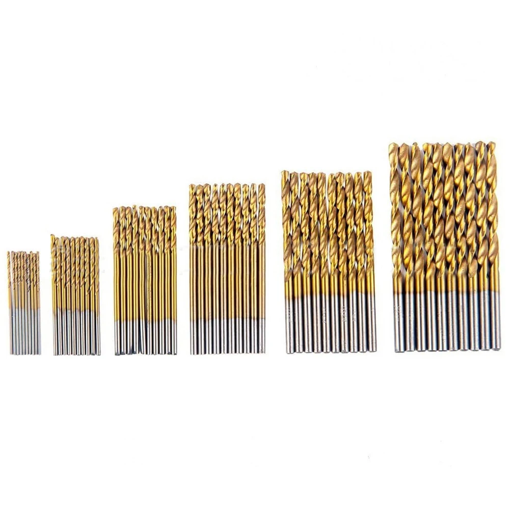 50PCS 1mm, 0.5mm, 2mm, 2.5mm, 3mm Drill Bits Set Complete Bit Set Enhanced Hardness Process High-Speed Steel Material