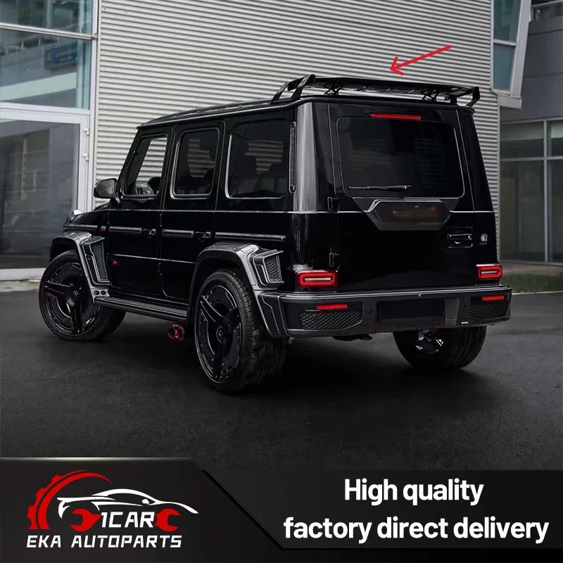 2026 G900 Rocket Style Dry Carbon Fiber Roof Spoiler for Mercedes G-Class W464 W465 G63 G500 1:1 OEM Fit Rear Wing No Drilling