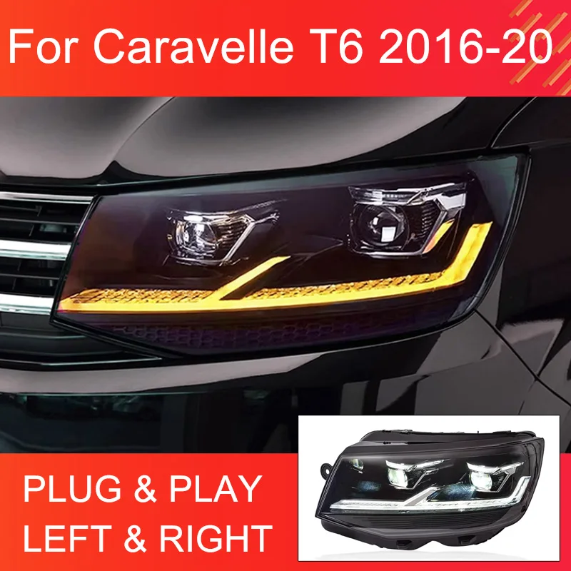 

1 Pair LED Upgrade Headlight for Cavavelle T6 Multivan 2016-2020 Headlights Plug and Play with Full LED Front Head Lamps