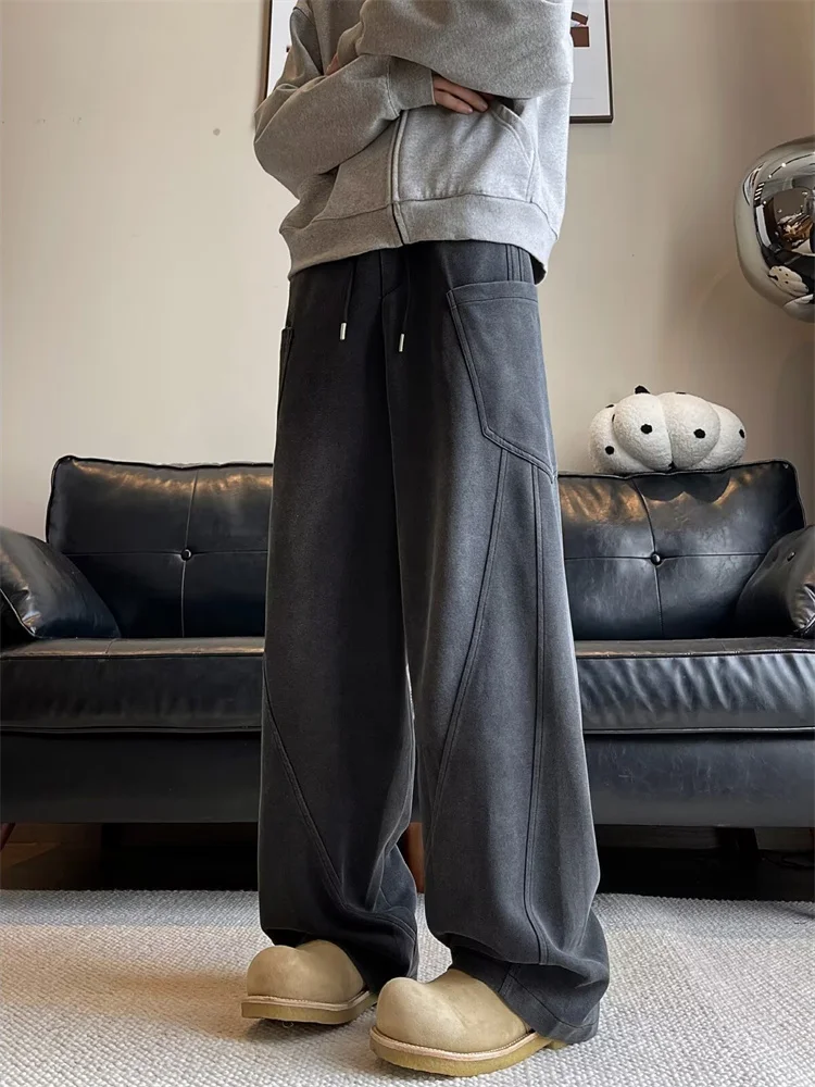 

Мужские повседневные брюки Waed American Casual: модные, универсальные, драпированные, деконструированные, с мозаичным узором, высококачественные спортивные штаны