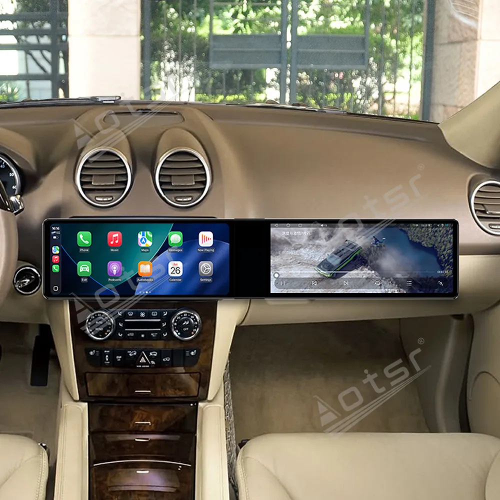 Immersive Android 13 Multimedia Player For Mercedes-Benz ML 1998-2005 Dual 12.3 Inch HD Touch Car Radio CarPlay GPS Dashboard