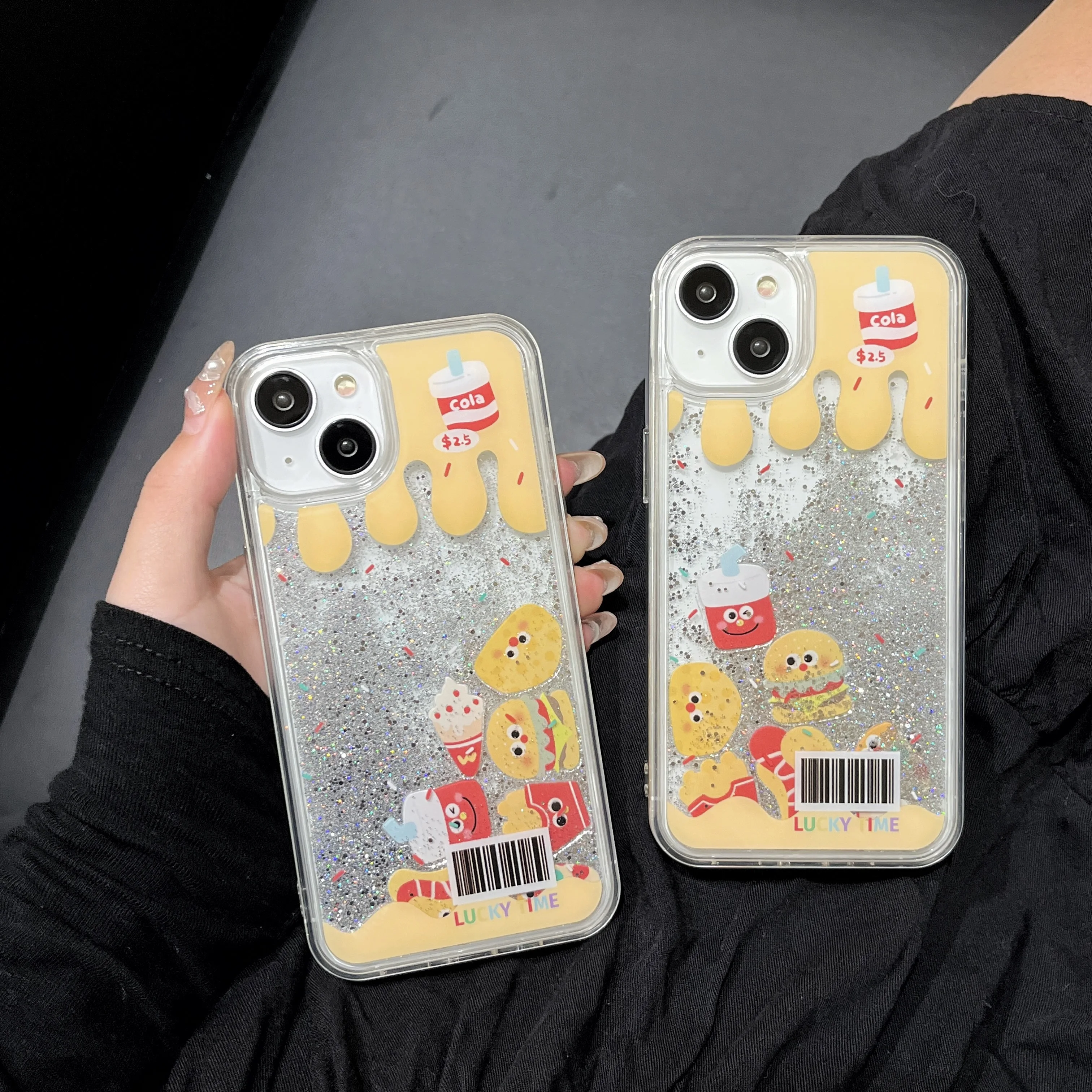 3D quicksand hamburger pattern for iPhone 15 15Pro 15Promax 14Promax 14 14Pro 13 13Pro 13Promax 11 12 12Pro 12Promax hard shell