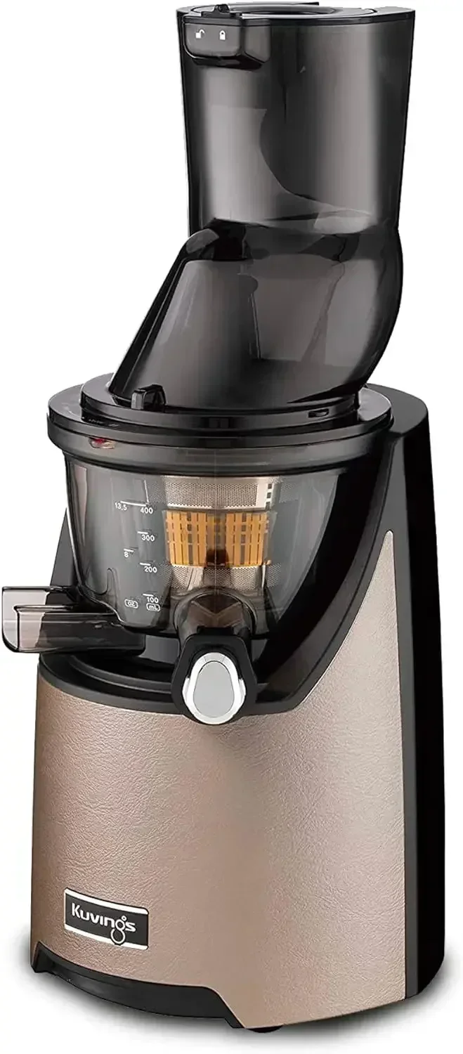 Kuvings Whole Slow Juicer, Higher Nutrients and Vitamins, Free Components, Includes Smoothie  Blank Strainer, Champagne, Gold