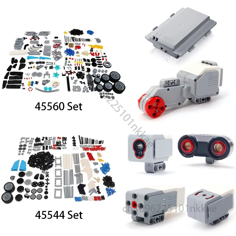 STEAM EV3 Educational Core Set Ultrasonic Color Gyro Sensor Plug Cable Pack Servo Motor 45544 45560 Kit Building Blocks Toy Gift