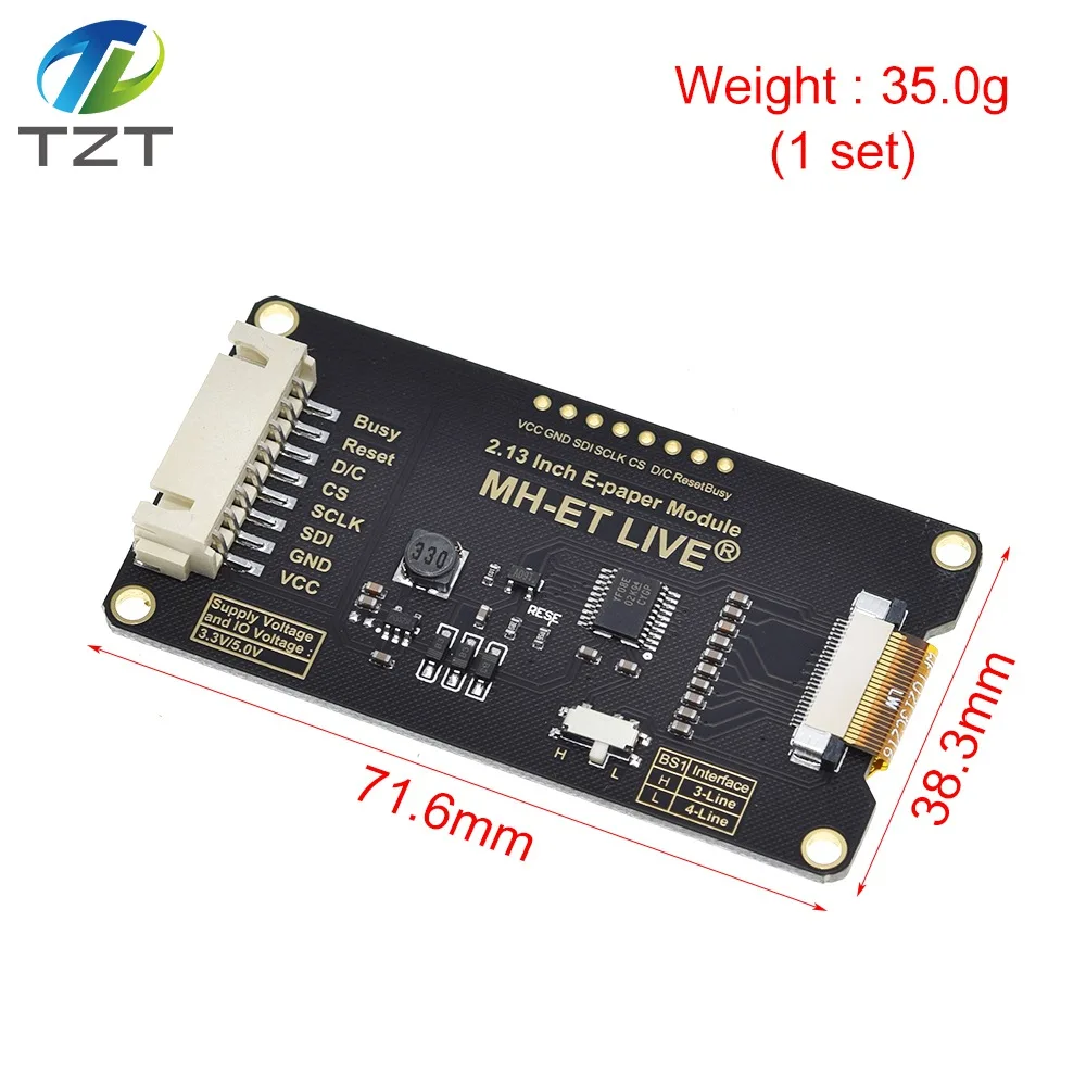 Modulo Epaper da 2,13 pollici da 2,13 pollici E-paper E-Ink Schermo di visualizzazione EInk Supporto SPI per Arduino UNO STM32 Raspberry PI ESP32