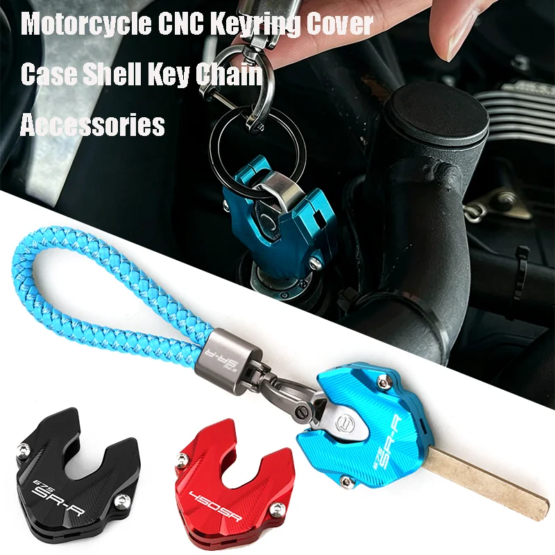 Motorcycle Accessories CNC Key Cover Case Shell & KeyChain Keyring For CFMOTO 450SR 450CLC 675SR-R 450SR 450CL 675SRR CF MOTO