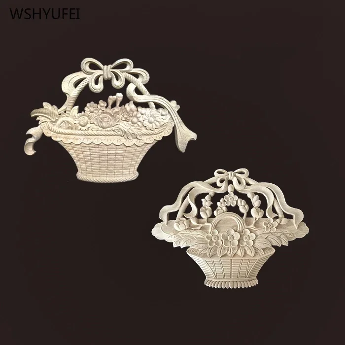 Direct selling wood corner flower carving wood carving decals home furniture carving decorative decals wooden window decoration