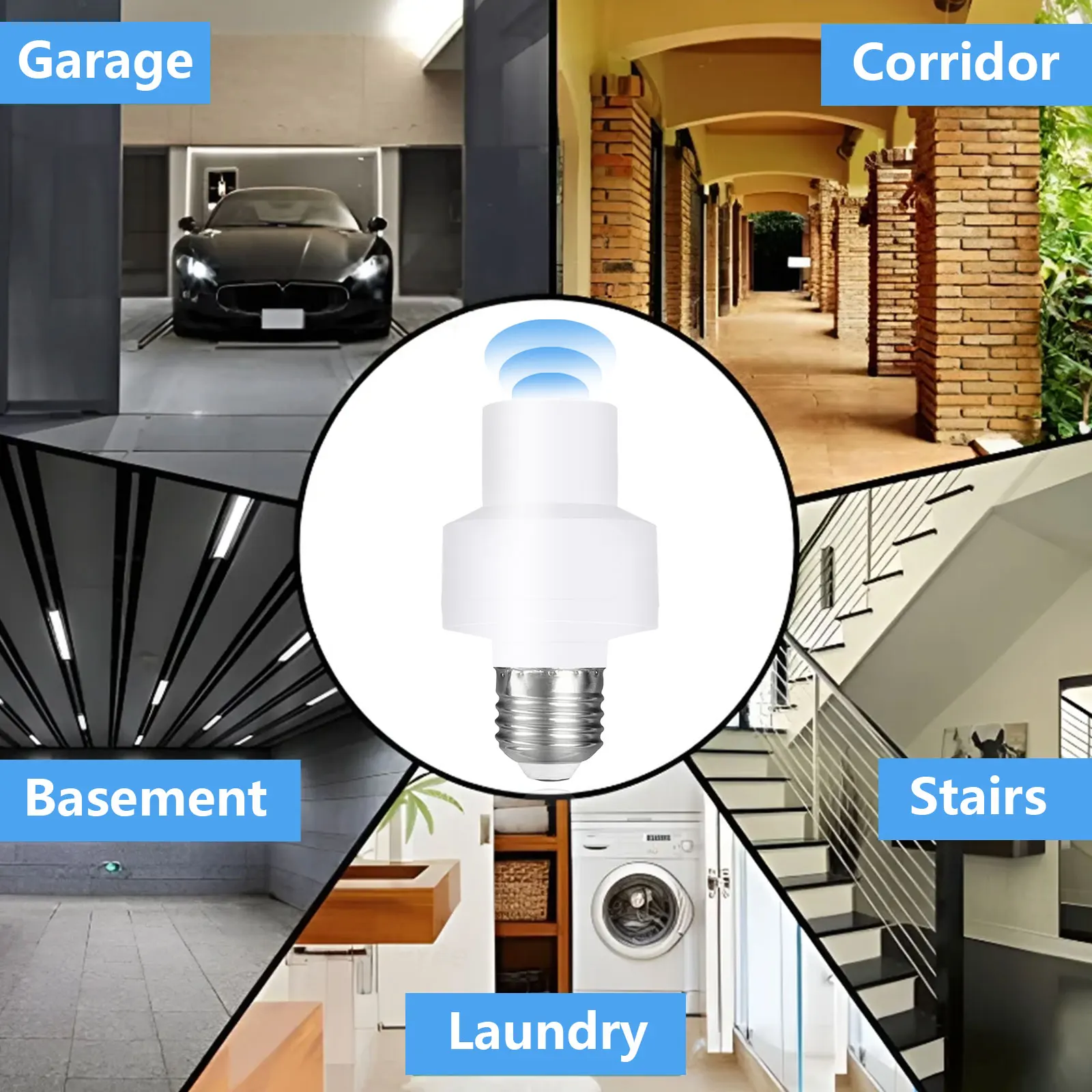 Uchwyt lampy LED Czujnik ruchu PIR E27 do żarówek LED Automatyczny uchwyt lampy ludzkiego ciała Inteligentne inteligentne życie do salonu w domu