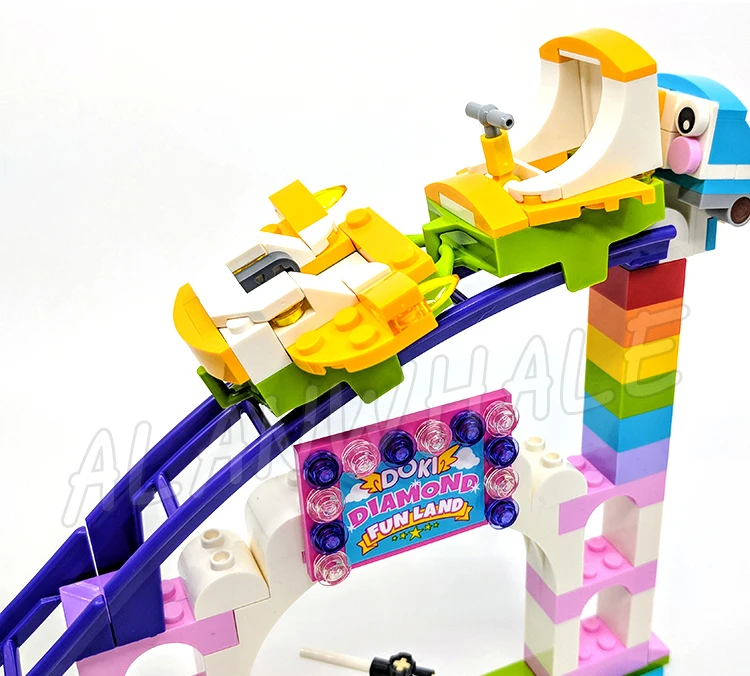 515pcs Uni-cat Unikingdom Fairground Fun Roller Coaster Dodgem Car 11020 Building Kits Toys Compatible With Bricks