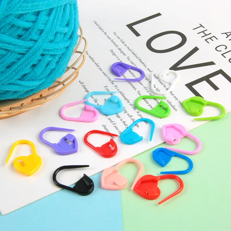 100/200 Stück Bunte Kunststoff-Harz-Kleinklammern, Verschließbare Maschenmarkierer, Häkel- und Strickwerkzeuge, Nadelklammer, Nähwerkzeug – Detail 7