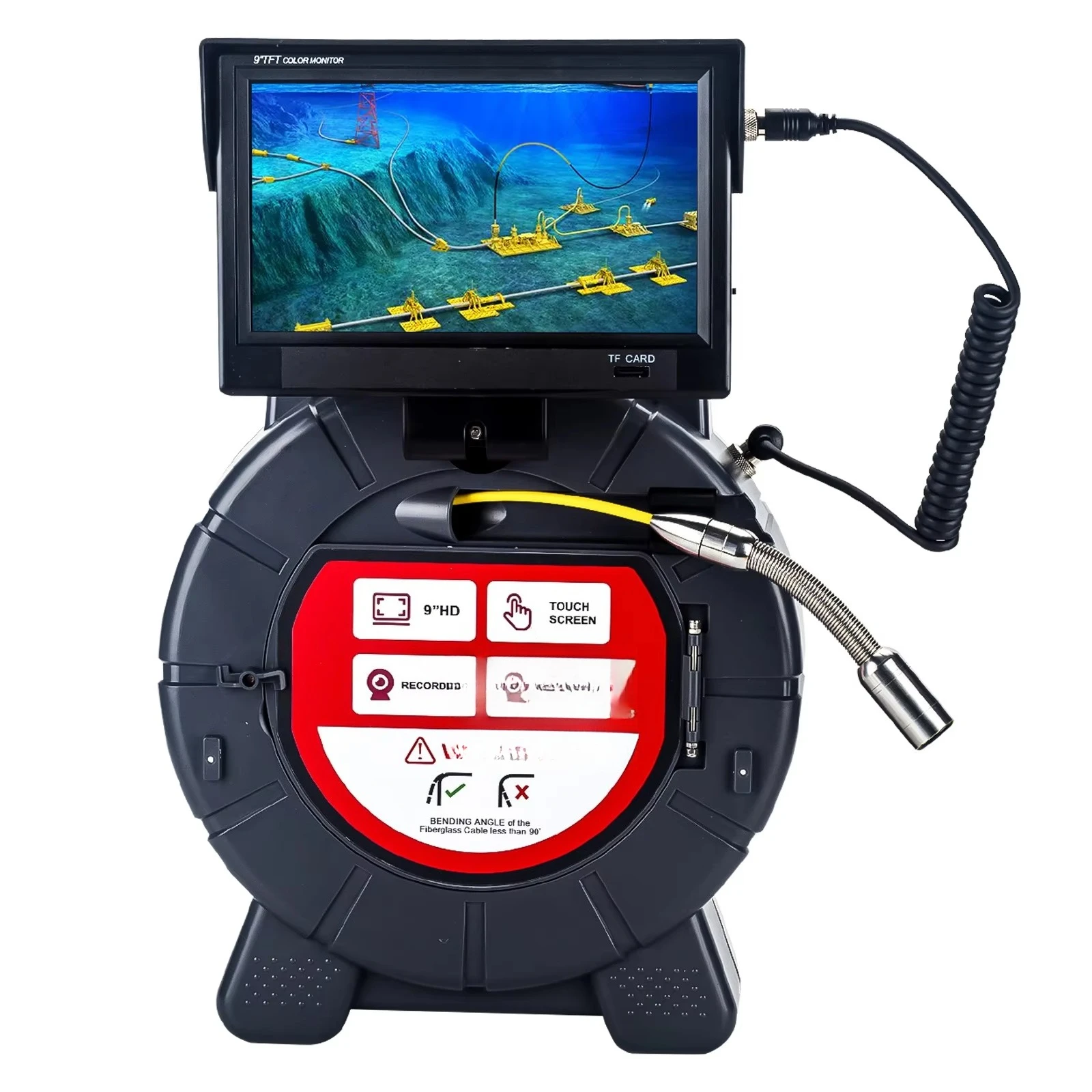 Factory Best-SellerSewer inspection  9 inch touch screen 16gb DVR video pipe  512HZ detector + self-leveling with positioner