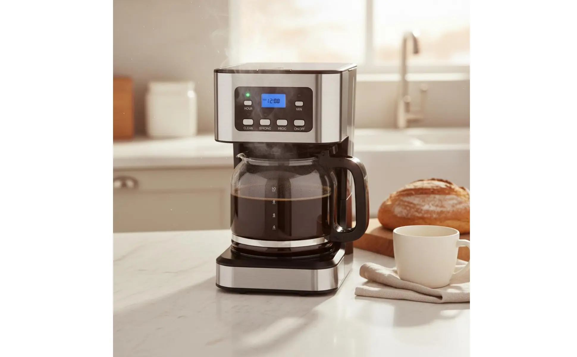 Automatic Pour-over Coffee Machine 24-Hour Timer Programmable Coffee Machine Kitchen Appliance Keep Warm 950W High Power