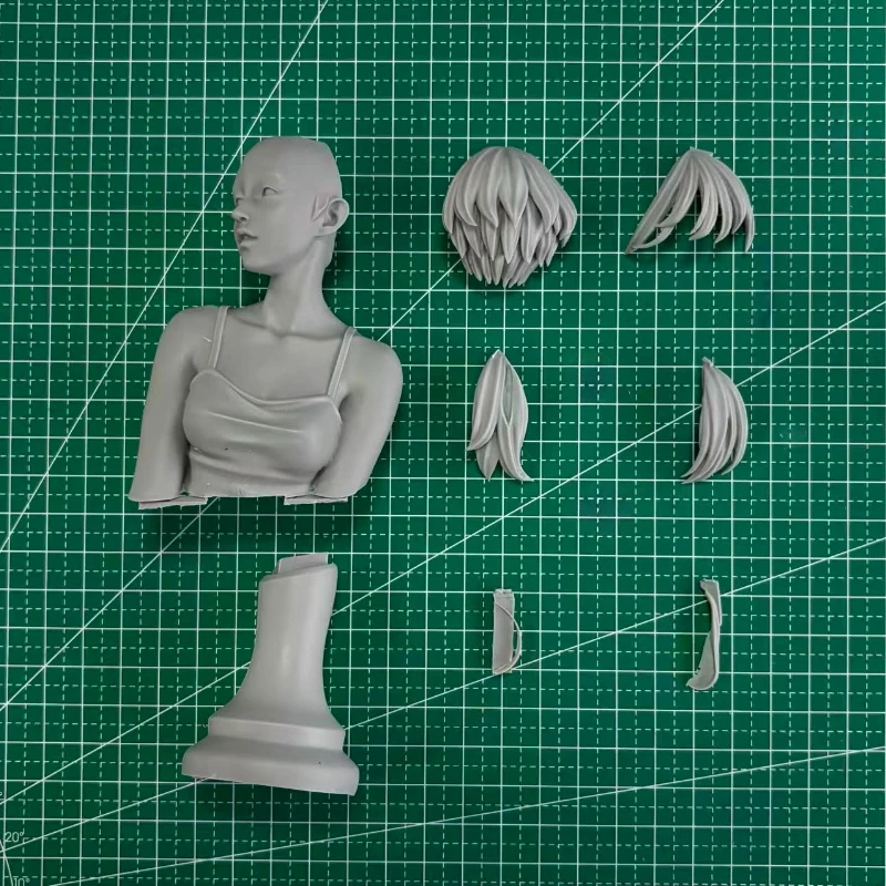 1/6 schaal 150 mm hoge gegoten hars buste model kit mooi Aziatisch meisje realistisch standbeeld met basis ongemonteerd en ongeverfd