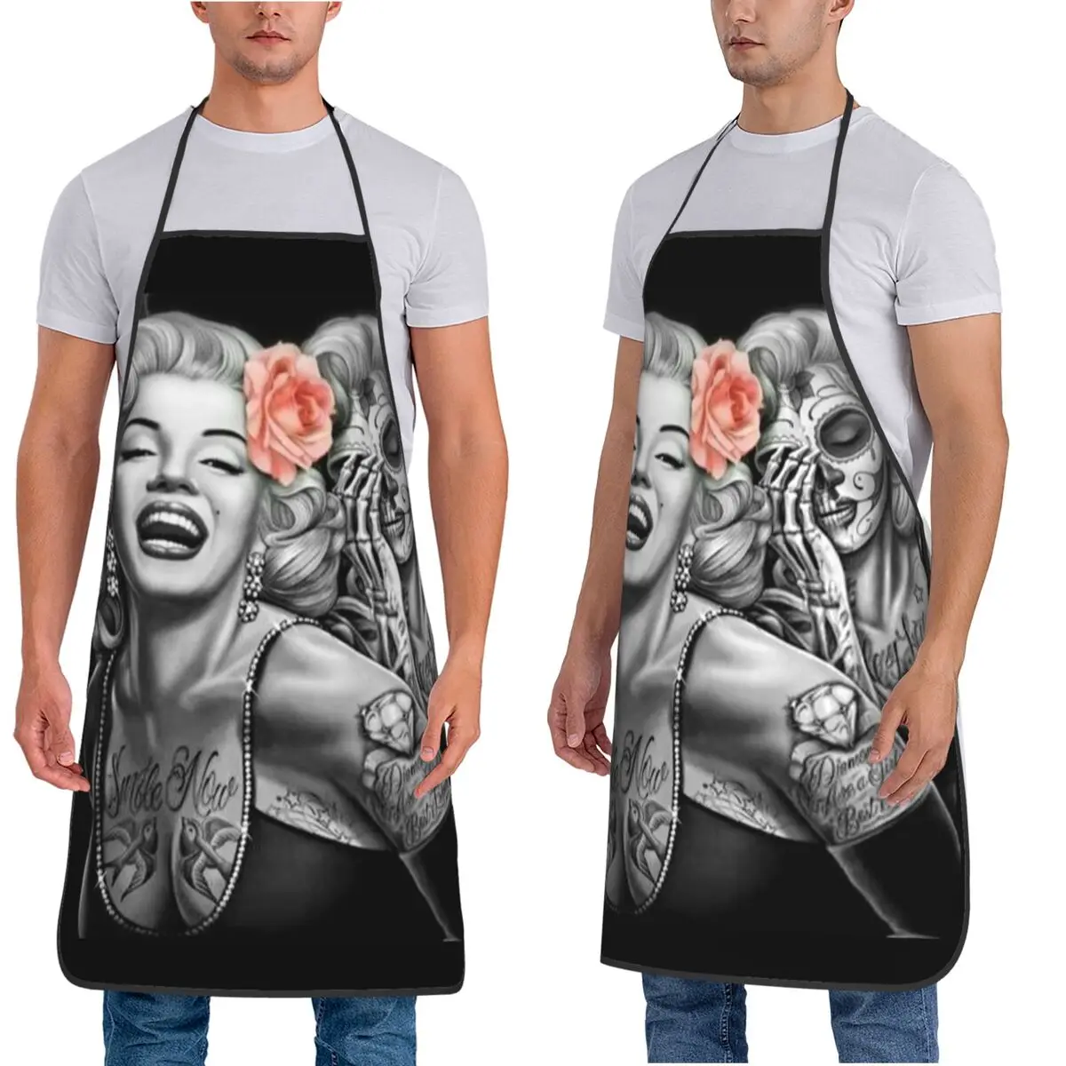 Marylin Monroe Smile Now Cry Later Aprons Chef Cooking Baking Tablier Sleeveless Bib Kitchen Cleaning Pinafore view 2