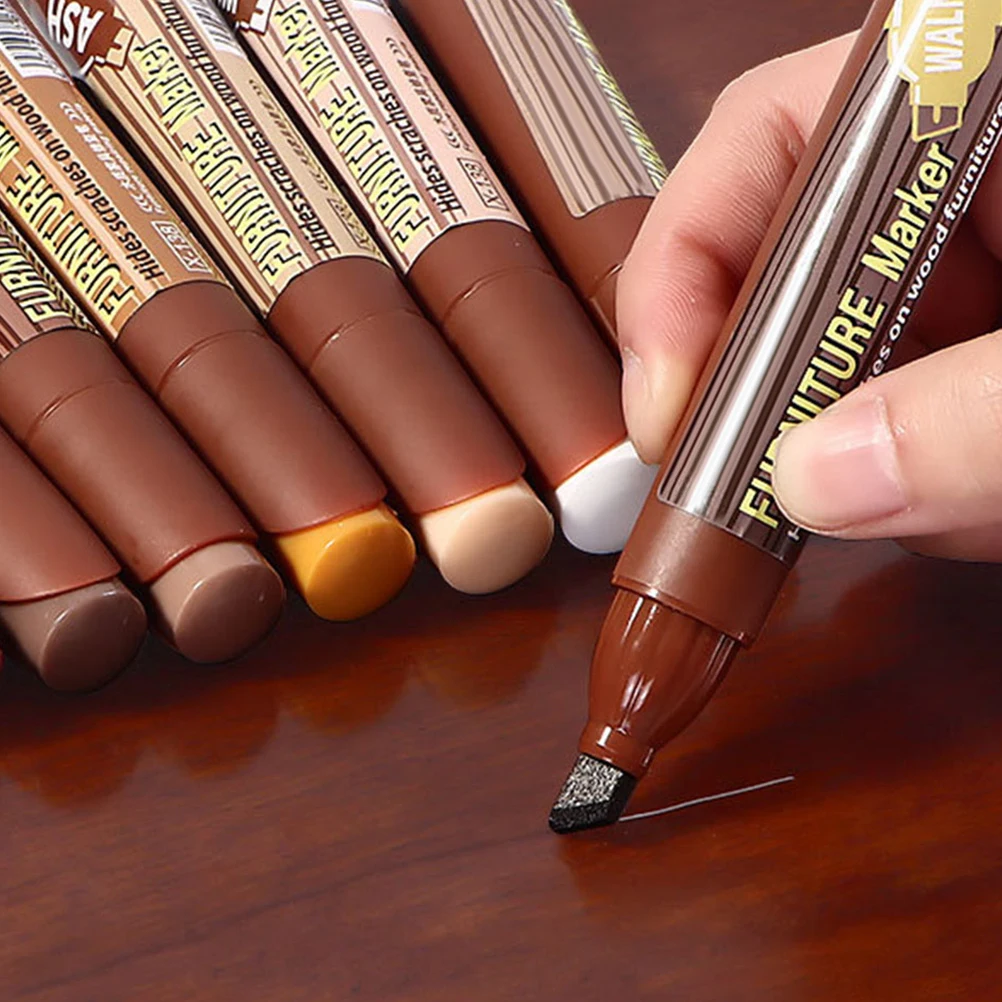 

7pcs Furniture Touch-up Markers Wood Scratch Repair Paint Pens Hardwood Fill Pen Color Portable Paint Markers Furniture