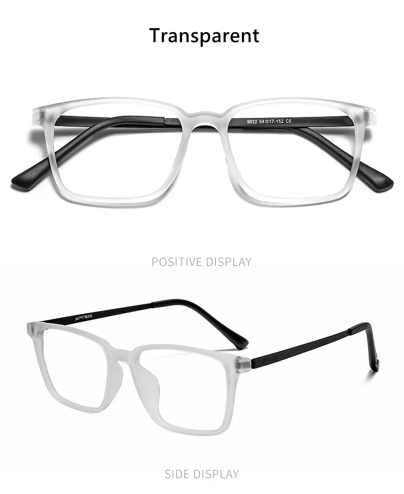 Ultraleichter quadratischer Gummi-Titan-Myopie-Brillenrahmen für Damen, blaues Licht blockierendes optisches Brillengestell für Herren – Detail 15