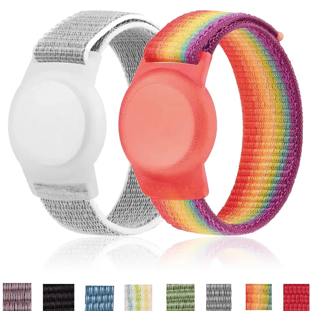 TPU Case+Nylon Strap For Apple AirTag 2 Kids/Adults Location Tracker Waterproof Watchband AirTag 2 Change To Band Full Coverage