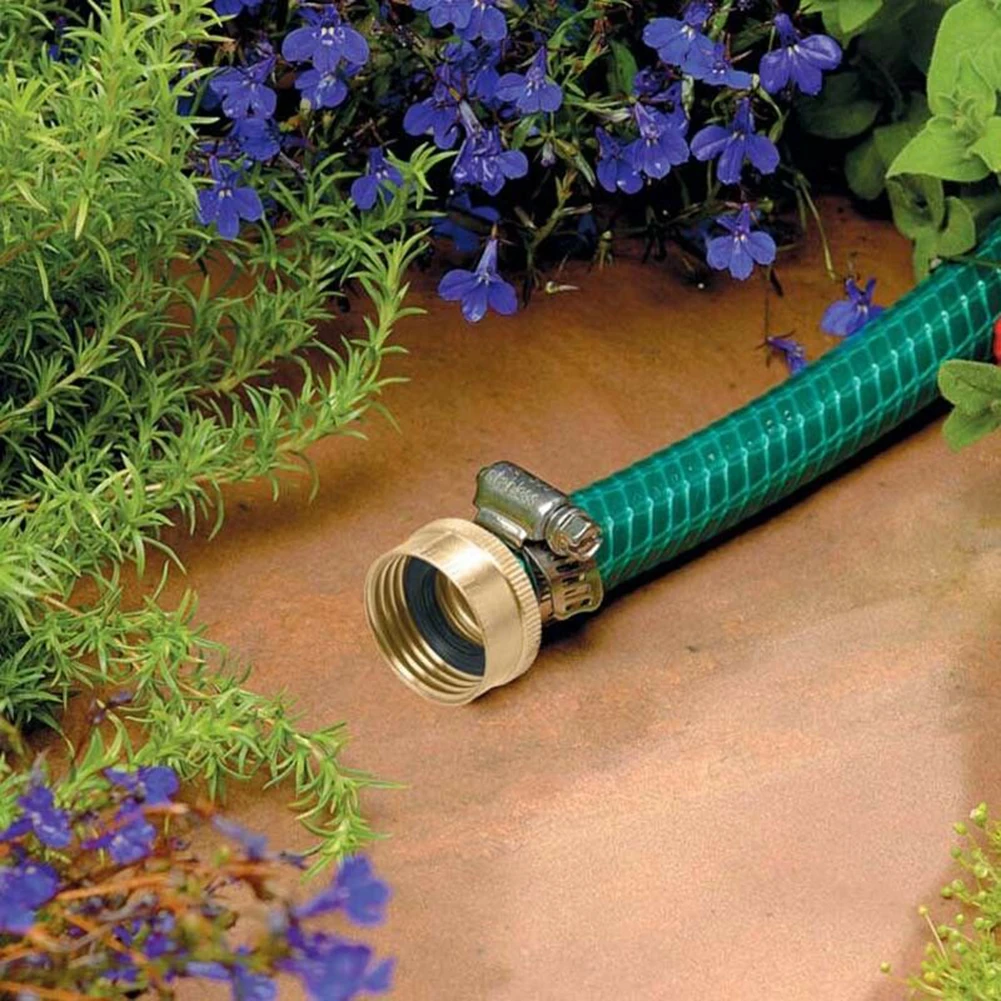 Brass Garden Hose End Hose Connector Stainless Steel Tightening Clamp Kit For Water Faucet Sprayers Garden Hose Irrigation Part