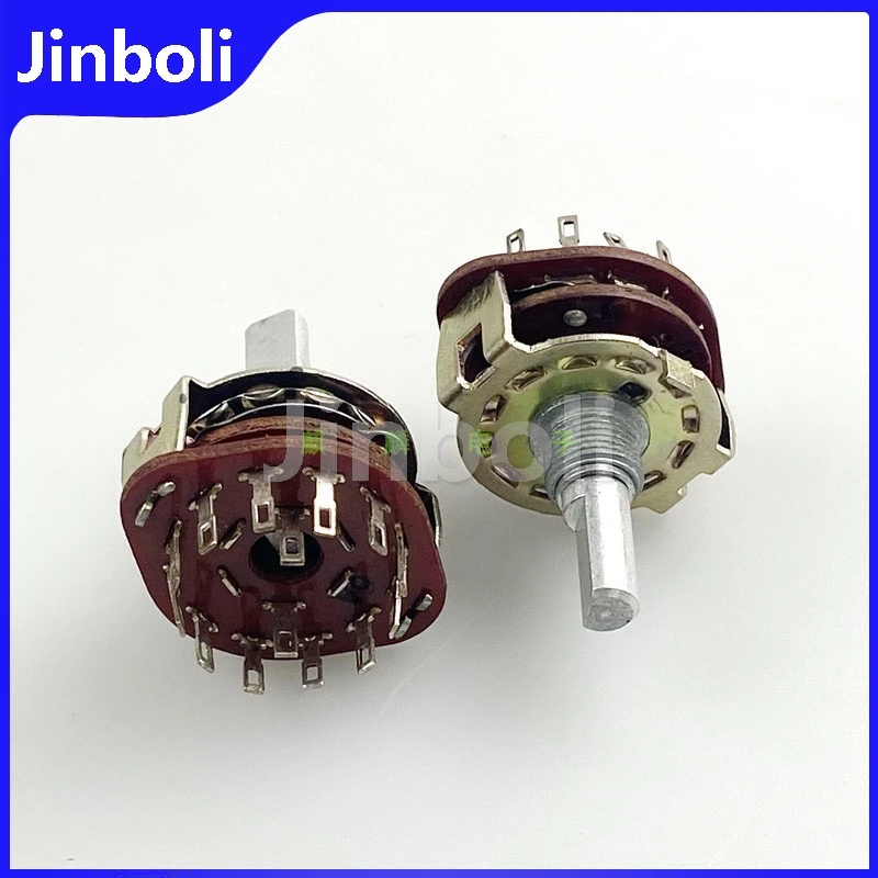 1PCS 2-knife 6-speed Band Switching Video And Audio Signal Conversion Rotary Gear Switch 20mm Shaft