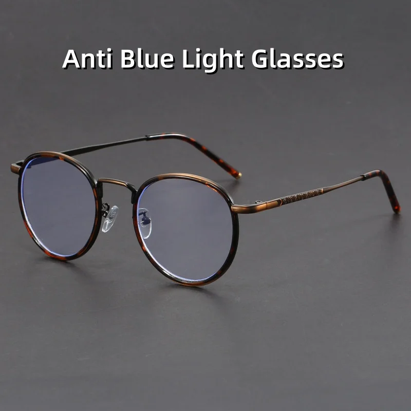 

Men's Business Round Optical Glasses Blue Light Blocking Eye Protection Anti-radiation Glasses Ultra Light Unisex Eyewear
