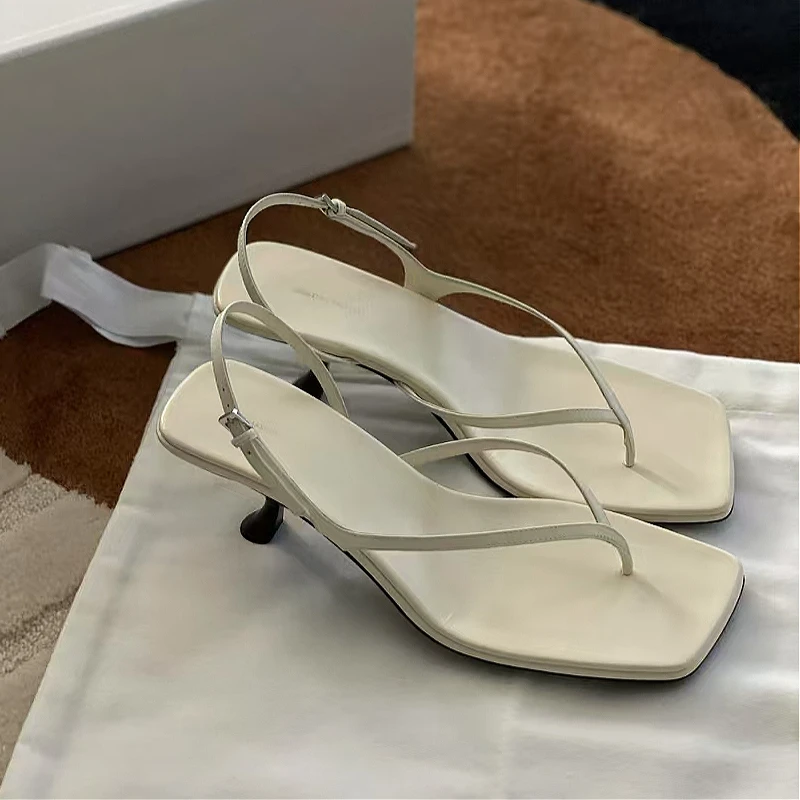 Gattino Sandali con tacco alto Donna Infradito Scarpe con punta quadrata Pantofole Clip Toe Designer 2025 Nuova estate Scarpe da sera sexy alla moda