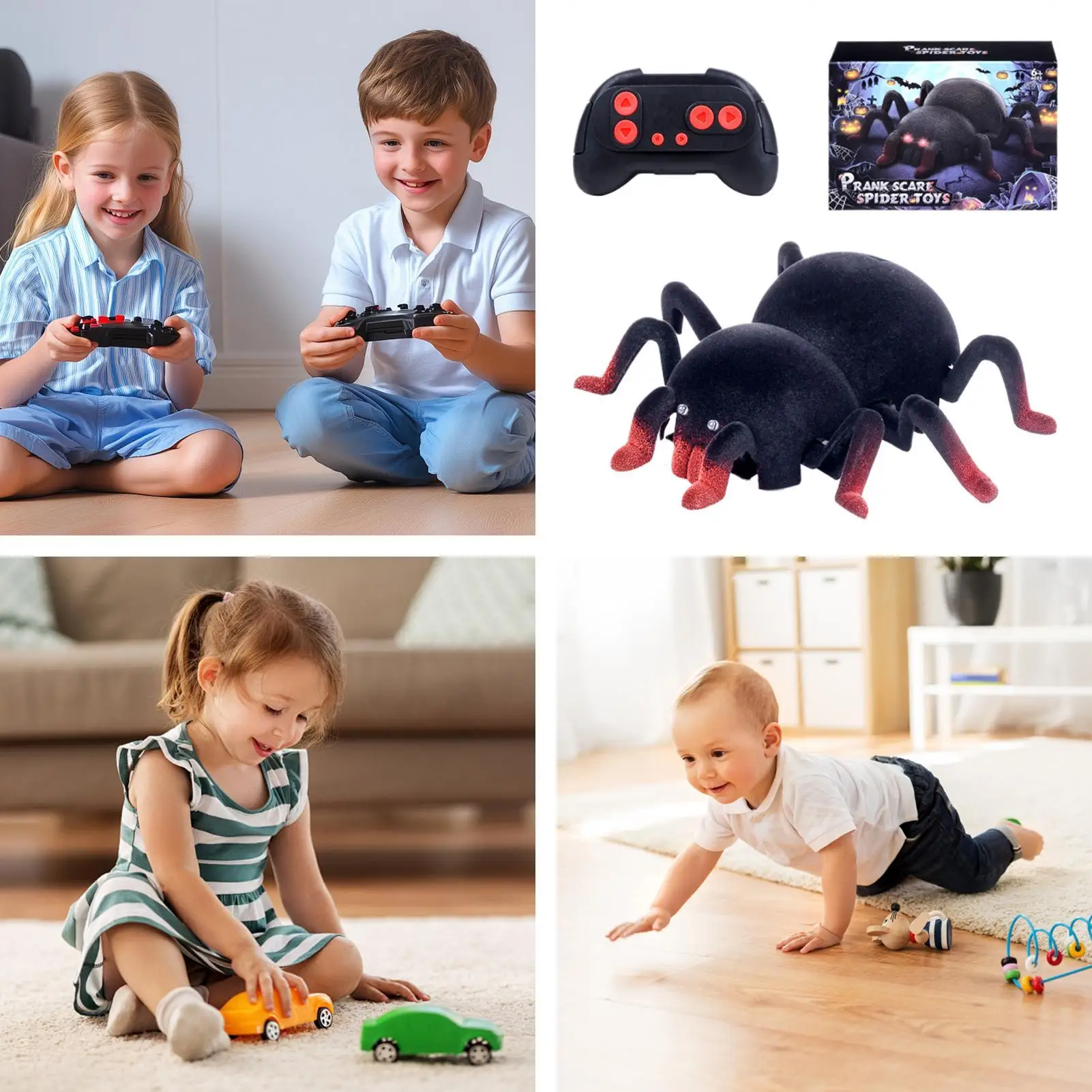لعبة Spider RC Spider Prank للتحكم عن بعد، لعبة إلكترونية مع أرجل متحركة للأطفال من سن 6 سنوات في الهواء الطلق وحفلات أعياد الميلاد في الفناء الخلفي