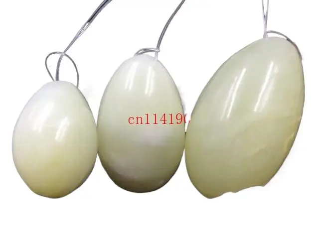 3PCS Drilled natural jade eggs massage yoni eggs For Face Body Massage kegel exercise