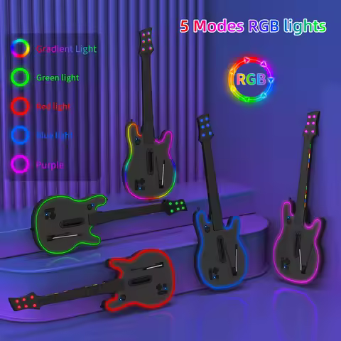 Wireless Guitar Controller 2.4G Console Remote Joystick with Strap &amp; Wireless Dongle Console Gamepad for PS4 PS3 PC Guitar Hero