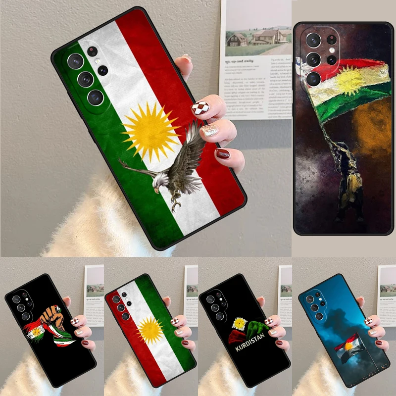 Cover For Samsung Galaxy S24 Ultra S21 S22 S8 S9 S10E Note 10 20 Plus FE S23 Kurdistan Flag Phone case Coque