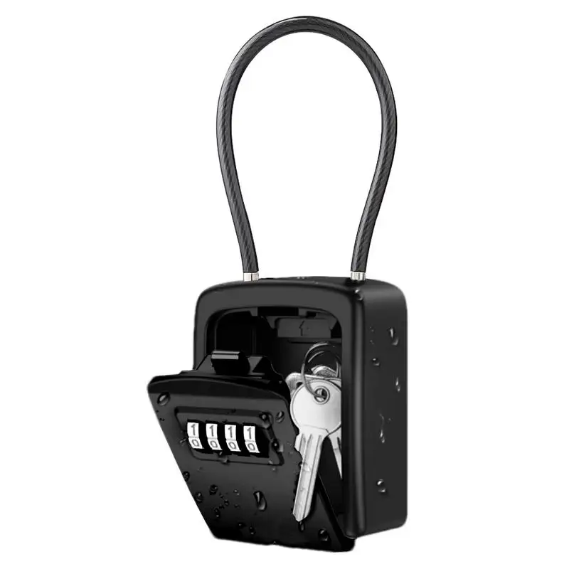 

Lock Box For Keys With Code Zinc Alloy Key Lock Box With Removable Shackle 4 Digit Combination Resettable Code Key Storage Box