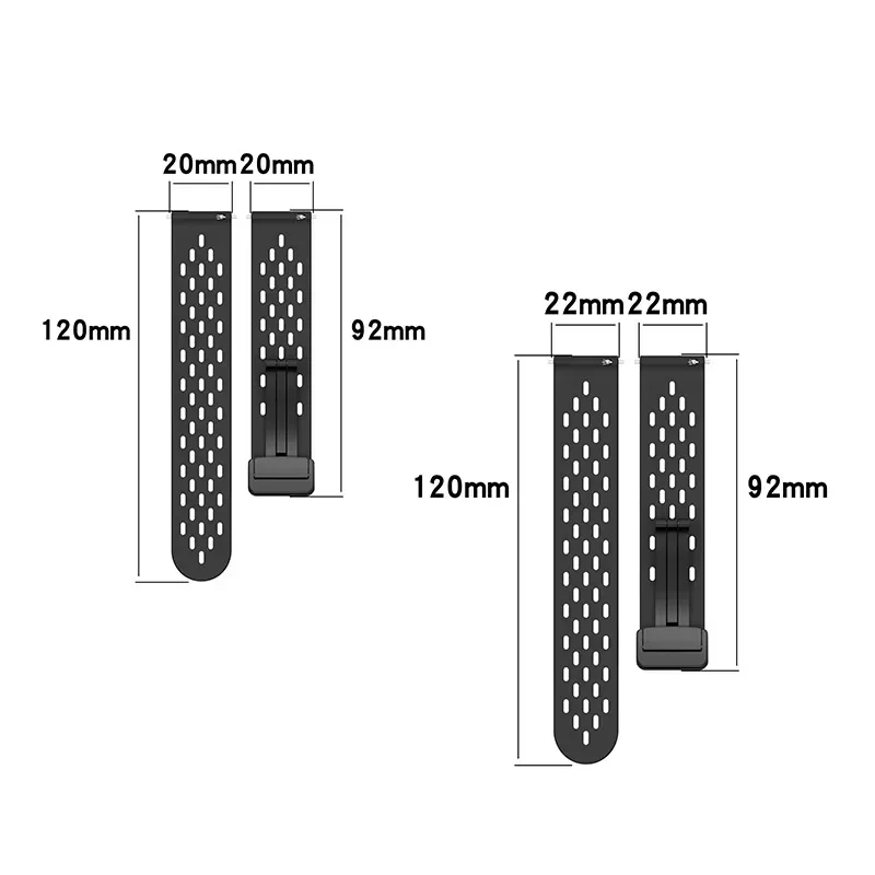 Pulseira de silicone com fivela magnética, pulseira de relógio de 20mm 22mm para garmin venu sq 2/vivoactive 3 4/vivomove hr