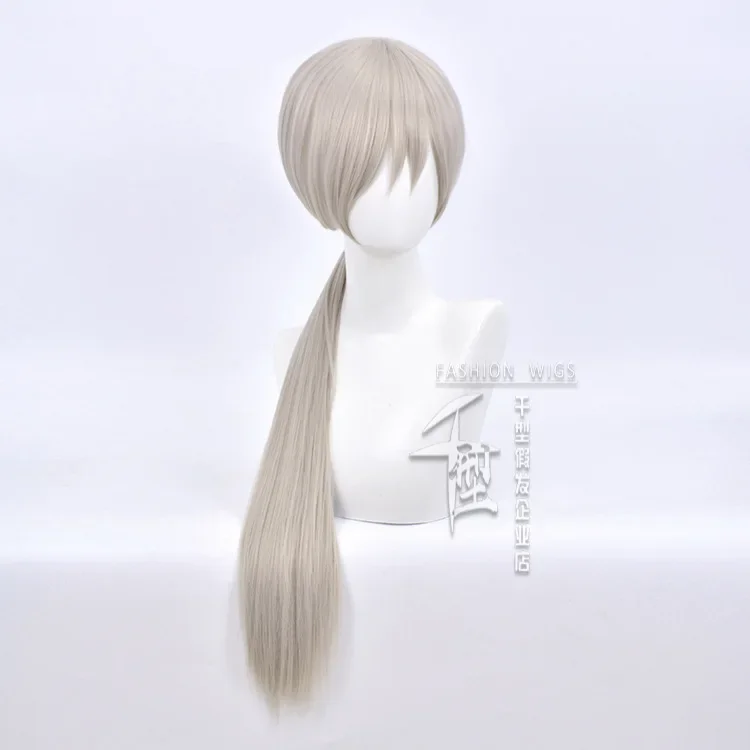 Chainsaw Man Quanxi Cosplay Wig Long Beige Tied-up Hair For Woman Japanese Anime Role Wig Comic-Con Dress Up Costume Accessories