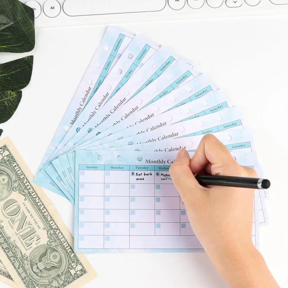 Colorful Monthly Weekly Inserts Kit A6 Planner Replacement Colorful A6 Planner Refill Kit 82 Sheet 2024 Monthly Weekly Planner