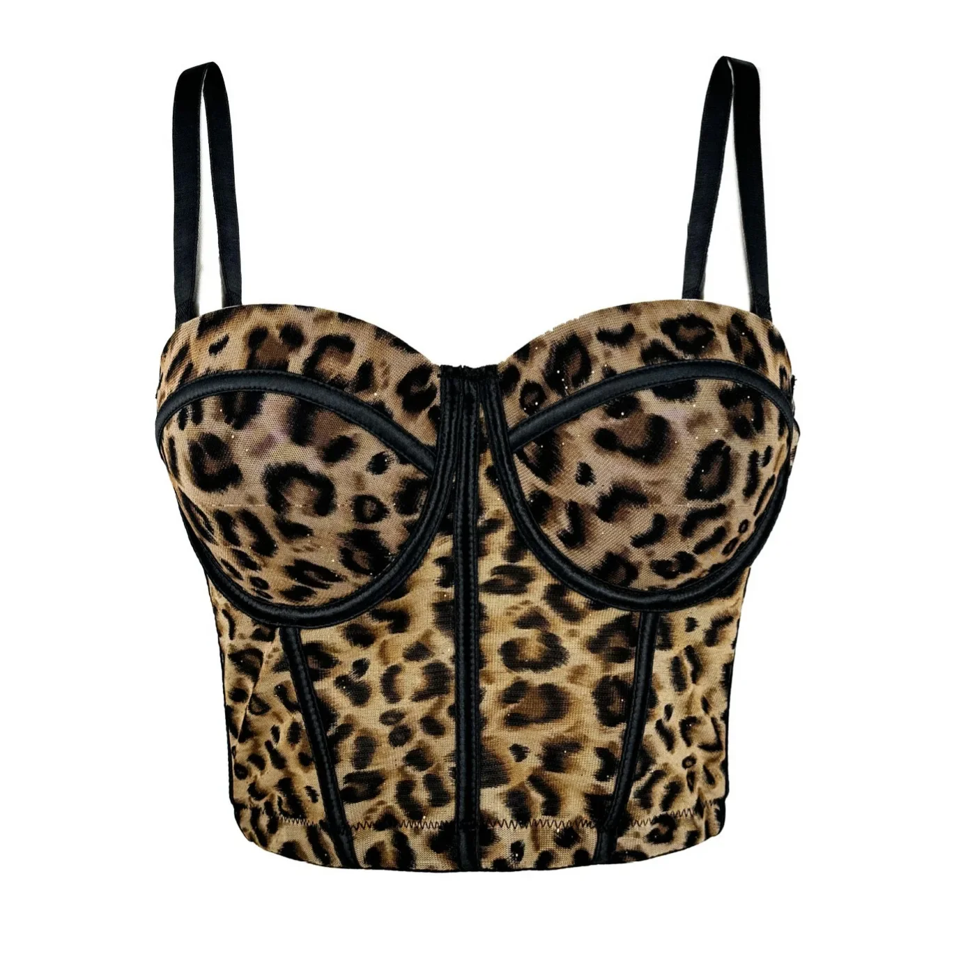 Leopard Print Bralette for Women with Fishbone Design Sexy Classy Innerwear Push Up Bras Underwear Bra Lingerie One-pieces