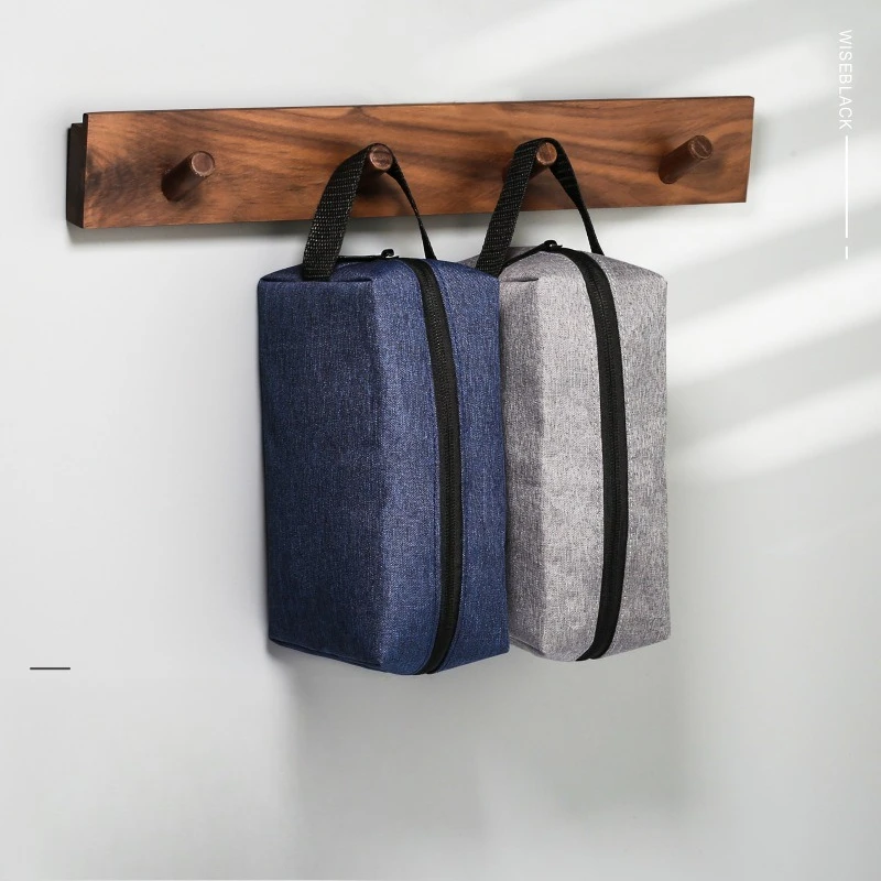 Waterproof and wear-resistant Oxford fabric digital storage bag, lightweight cosmetics travel hand-held toiletry bag