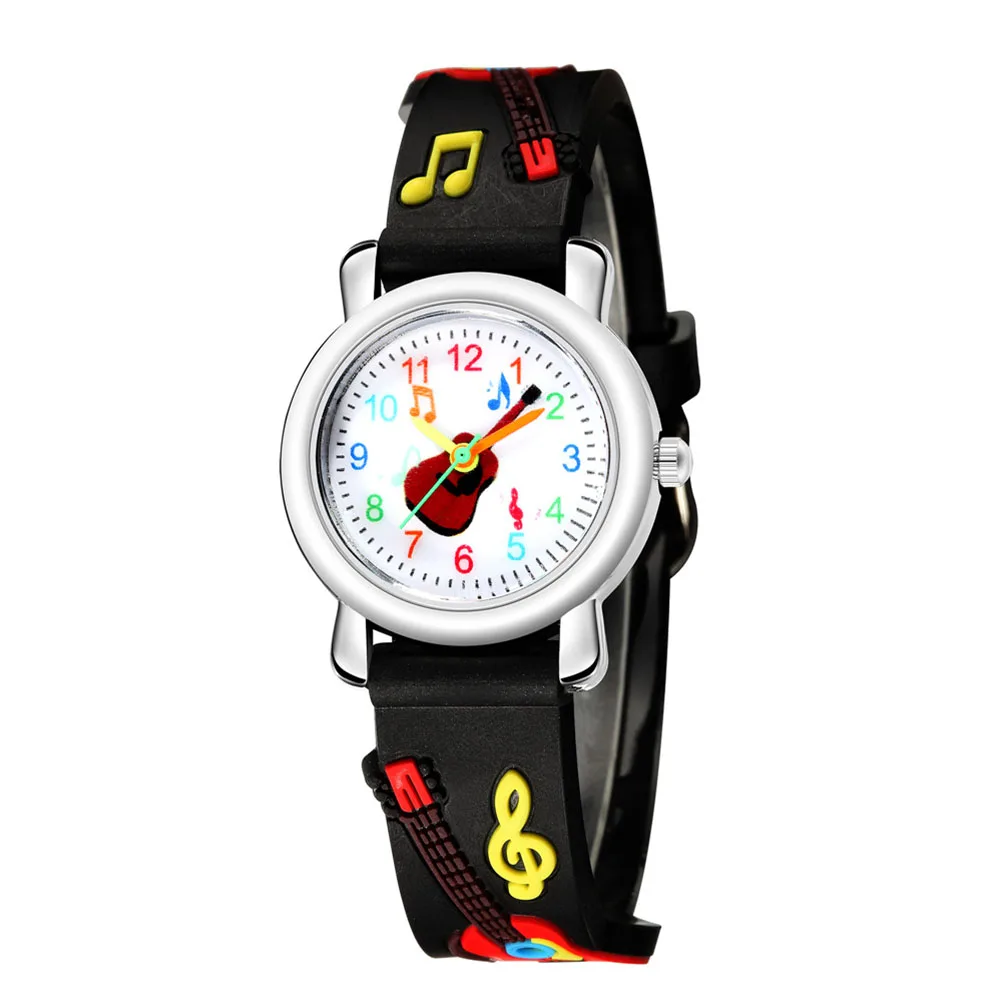

Guitar Pattern Children Watch Kids Wristwatch Birthday Gift Students Lightweight Durable Comfortable Cool Creative
