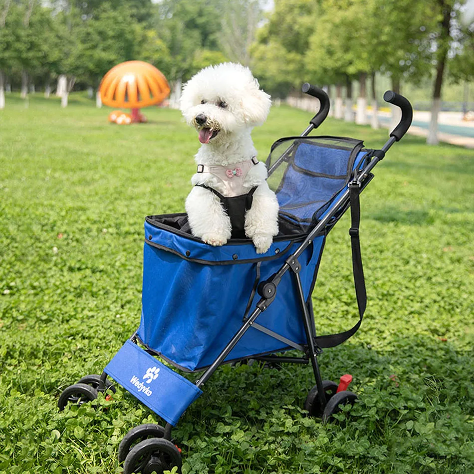 Passeggino per animali domestici M S Dog Cat Cage Jogger 4 ruote impermeabile Puppy Travel pieghevole Carrier passeggino per animali domestici