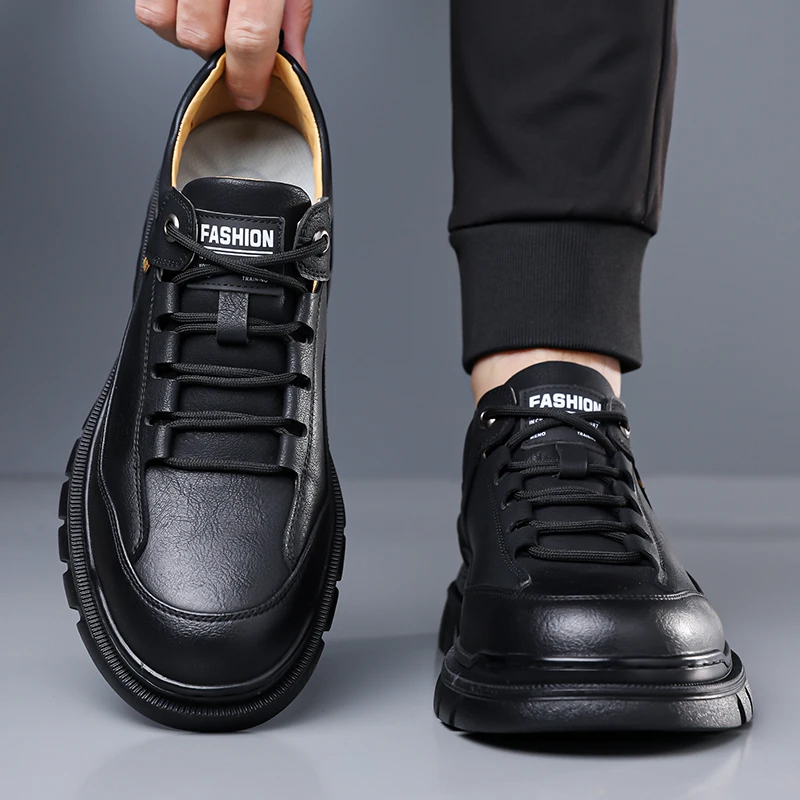 

New Casual Shoes for Men 2026 Men's Oxford Shoes Retro Luxury Leather Shoes Fashion Breathable Sneakers Handmade Platform Boot