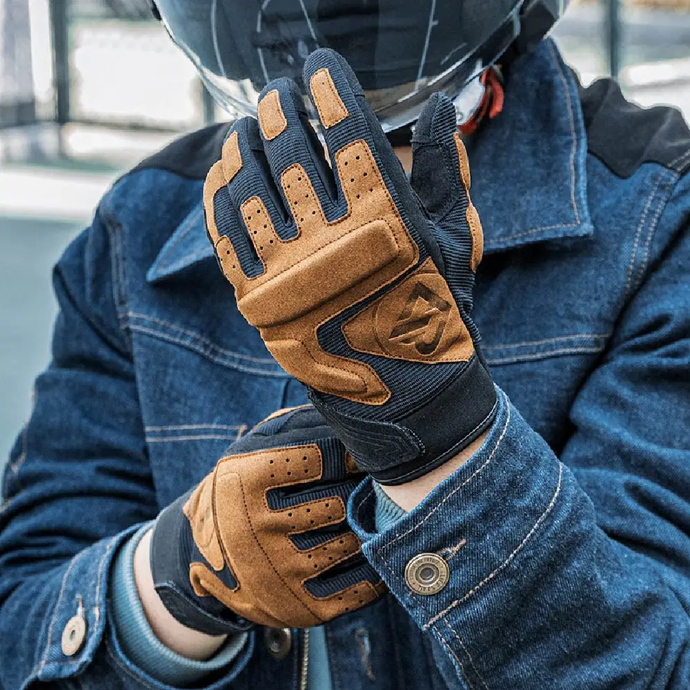 ROCKBROS Fahrradhandschuhe, atmungsaktive, rutschfeste, stoßfeste MTB-Rennrad-Vollfingerhandschuhe, bequeme Fahrradausrüstung aus Polyester – Detail 15
