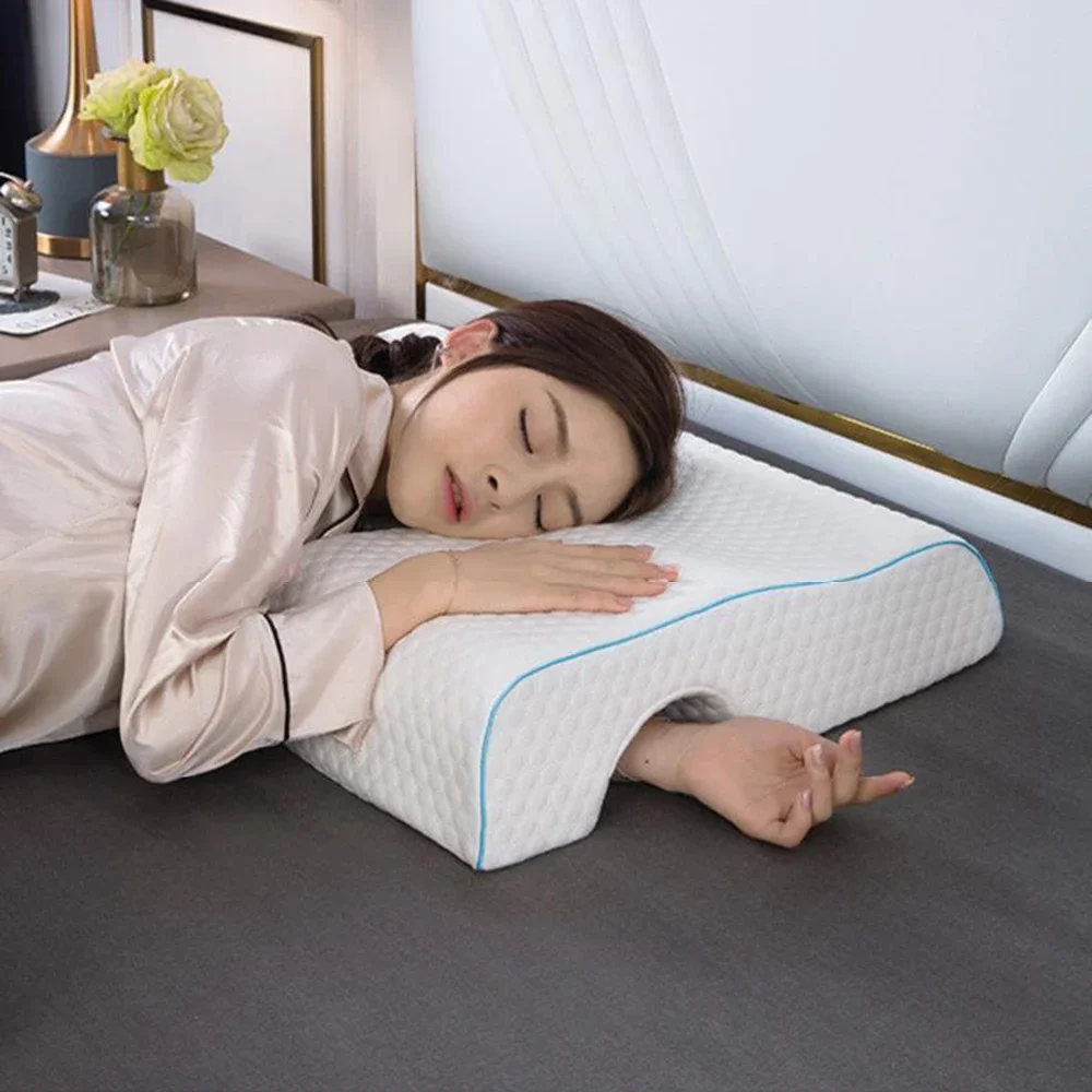 Memory Foam Pillow with Slow Rebound Breathable Foam Couple's Pillow, Suitable for Supine and Side Sleeping, Easy To Wash